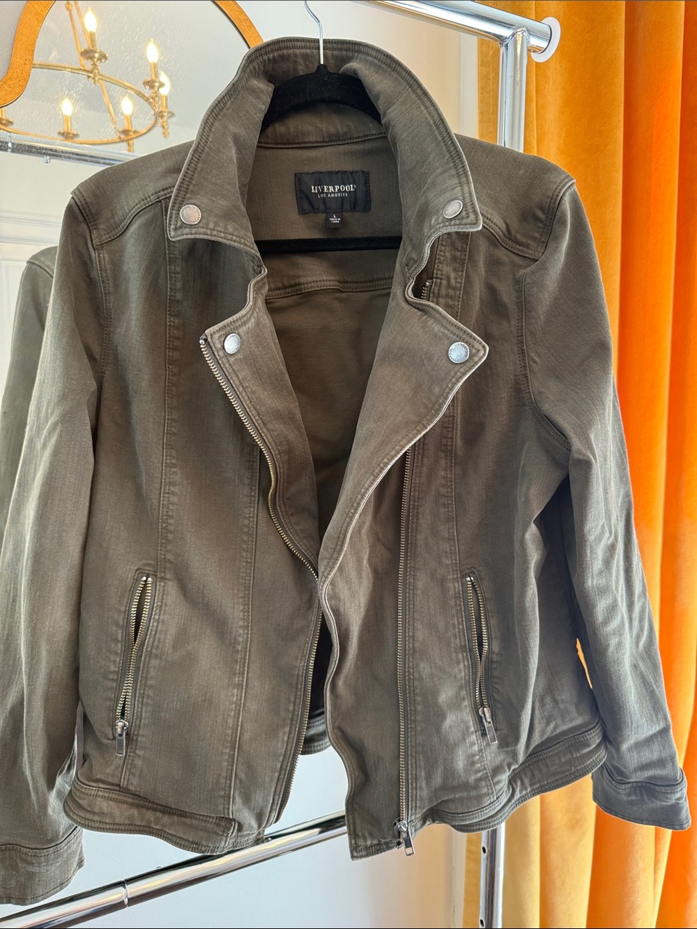 Liverpool Women's Olive Green Moto-Style Jacket